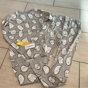 NEW CARTER’S HALLOWEEN ALLOVER GHOST GRAPHIC PRINT PAJAMA SET SZ 14 KIDS! - 0172